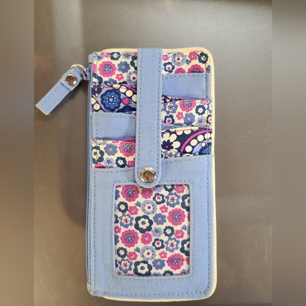 Vera Bradley Floral Wallet with Blue and Pink Accents